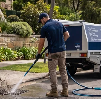 Cutting tree roots out of a Norwest drain